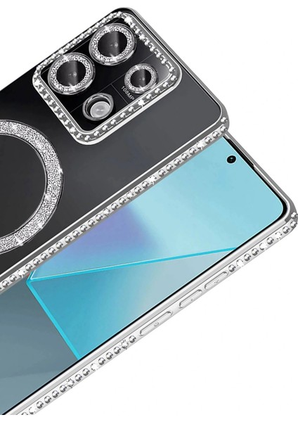 Xiaomi Redmi Note 13 Pro 4g Joke Simli Magneticsafe Kılıf - Gümüş fiyatları