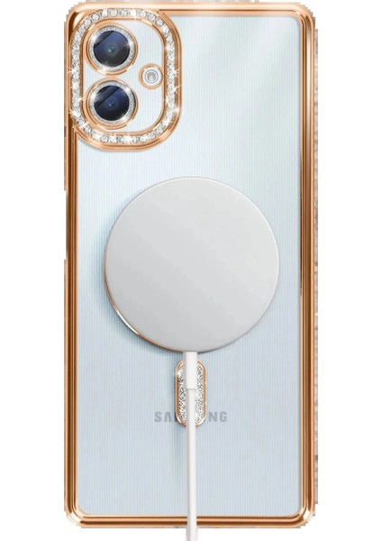 Samsung Galaxy A06 Joke Simli Magneticsafe Kılıf - Gold indirimleri