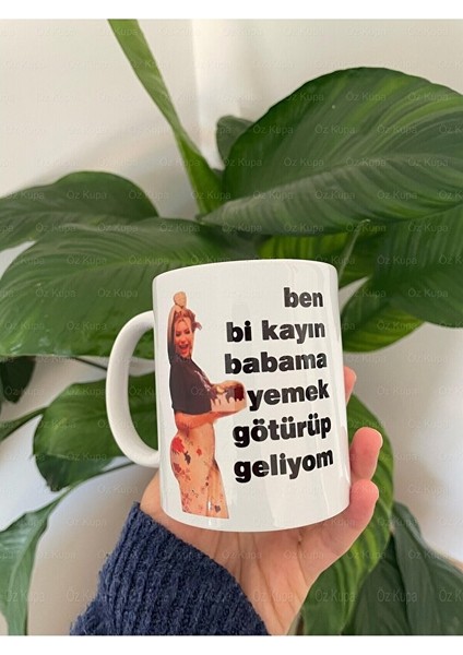 Mükremin Gezgin Ben Bi Kayınbabama Yemek Götürüyorum Porselen Beyaz Kupa Bardak