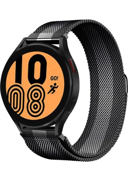 Samsung Galaxy Watch 4 Metal Mıknatıslı Kordon - Siyah-Beyaz