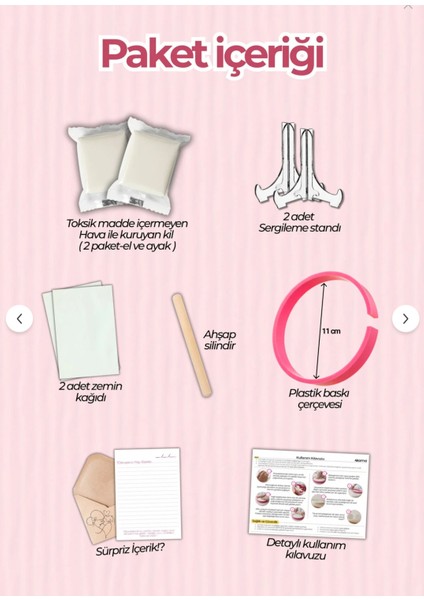 Bebek Çocuk Anı Seti Ayak Izi El Izi Hatıra Oluşturma Kili Geleceğe Not Bırak fiyatları