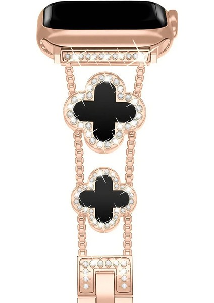 Apple Watch 11 10 9 8 7 6 Ultra Se Uyumlu 42 44 45 46 49MM Lüks Taşlı Çiçekli Metal Kordon – Şık Zarif Kadın Saat Kayışı fırsatları