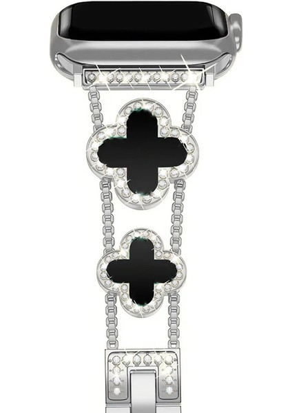 Apple Watch 11 10 42MM 9 8 7 6 Se Uyumlu 38 40 41MM Lüks Taşlı Çiçekli Metal Kordon – Şık Zarif Kadın Saat Kayışı fırsatları