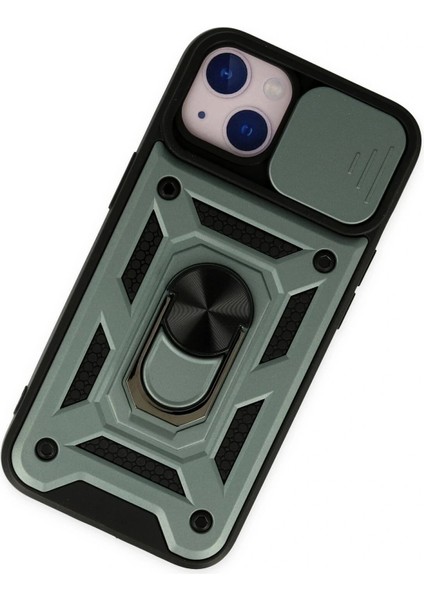 iPhone 14 Kılıf Pars Lens Yüzüklü Silikon - Yeşil modelleri