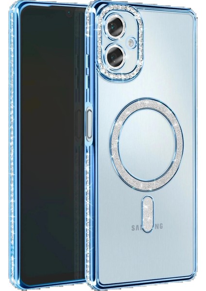 Samsung Galaxy A06 Joke Simli Magneticsafe Kılıf - Mavi