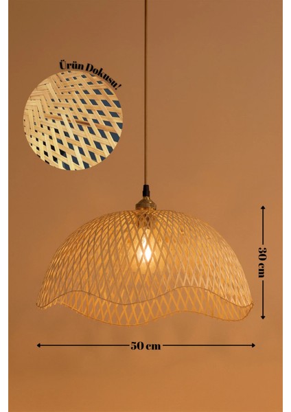Capello Dalga Formlu El Yapımı Bambu Sarkıt Avize – Doğal Renk (E27) fiyatları