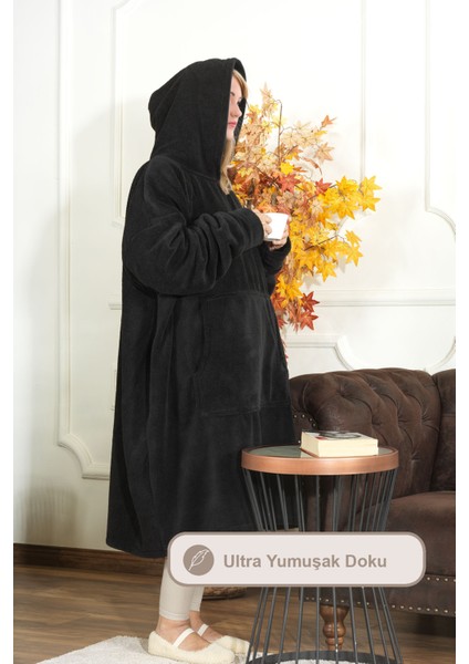 Enjoy Tv Battaniyesi Wellsoft Kapüşonlu Giyilebilir Unisex Over Size (80X110 Cm) Siyah fiyatları