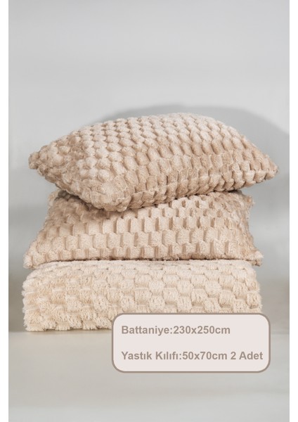 Polen Battaniye Seti Çift Kişilik Wellsoft 3 Parça (230X250 Cm) Cappuccino indirimleri