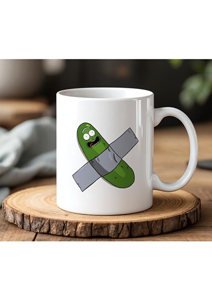 Komik Görsel Tasarımlı Beyaz Seramik Baskılı Kupa Bardak