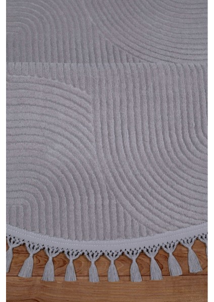 Rölyef Joy Daire Vizon Kaymaz Taban Kesme Halı Pon Pon Saçak modelleri