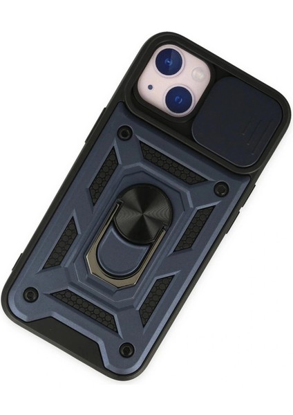 iPhone 14 Kılıf Pars Lens Yüzüklü Silikon - Lacivert modelleri