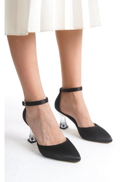 Bilekten Tokalı Saten Şeffaf Yüksek Topuklu Kadın Abiye Ayakkabı indirimleri