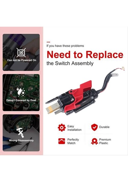 V15 V11 SV15 Elektrikli Süpürge Parçaları Için Yedek Tetik Tertibatı - Tıklamalı Pil Tipi Anahtar Düğmesi (Yurt Dışından) indirimleri