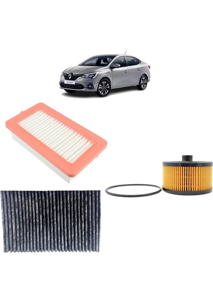 Renault Taliant 3lü Karbon Filtre Bakım Seti 1.0 Tce 2021 Sonrası
