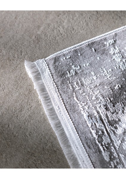 Aubane Iplik Boyalı Kadife Halı - Koyu Gri - 120X180 cm fırsatları