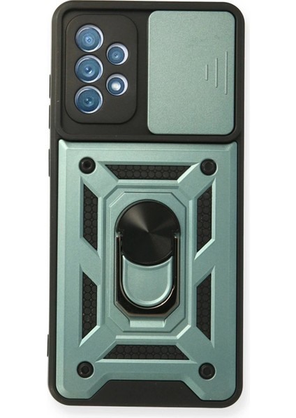 Samsung Galaxy A32 Kılıf Pars Lens Yüzüklü Silikon - Yeşil