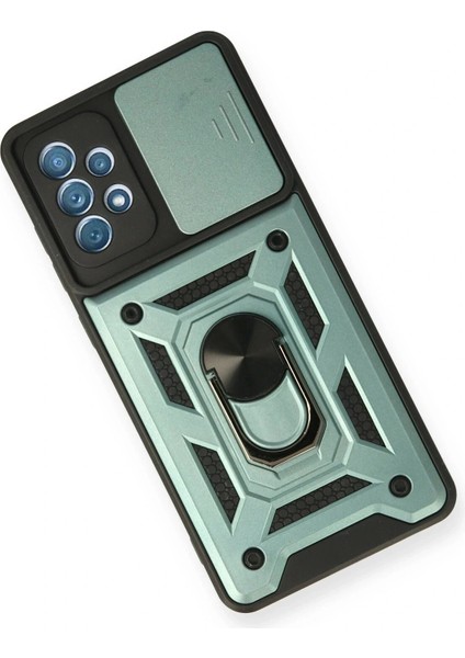 Samsung Galaxy A32 Kılıf Pars Lens Yüzüklü Silikon - Yeşil modelleri