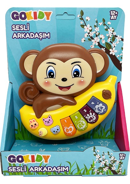 Sevimli Arkadaşım Maymun Sesli ve Eğitici Bebek Oyuncağı – Işıklı, Hayvan Sesli