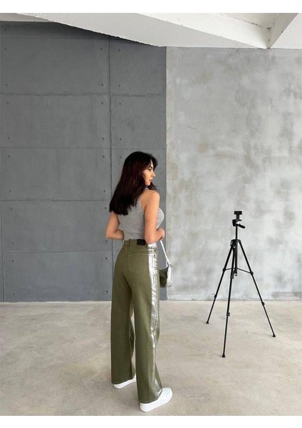 Gabardin Palazzo Pantolon - Haki modelleri