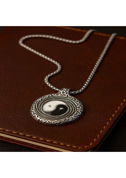 Paslanmaz Çelik Denge Tai Chi Ying Yang Kolye