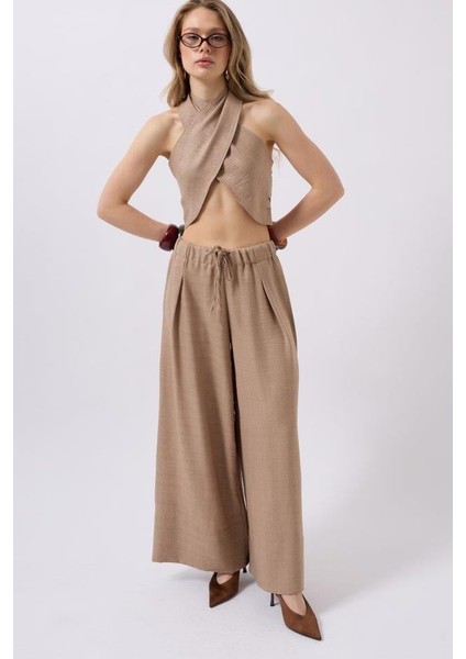 Düşük Bel Oversize Keten Pantolon fiyatları