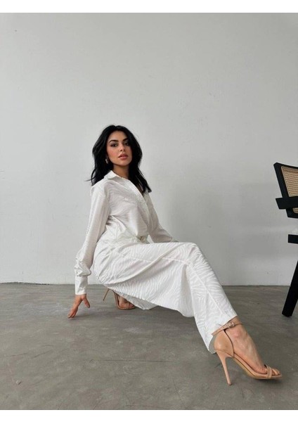 Gömlek - Pantolon Saten Ikili Takım