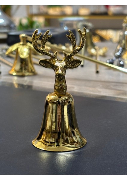 Geyik Kafalı Çan Mum Söndürücü-Gold