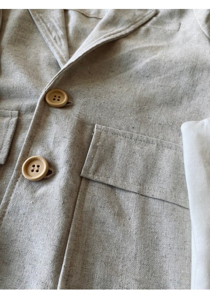 Genç Erkek %100 Keten Kumaş Takım Elbise, 3'lü Takım_RG3361 fiyatları