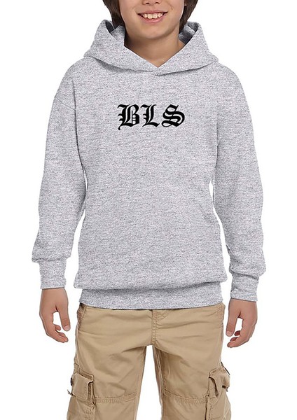Black Label Society Bls Gri Çocuk Kapşonlu Sweatshirt