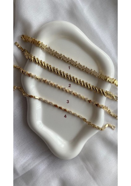 Alpjewel 316 L Xupıng 14 K Kararmaz Çelik Bileklikler Set (Isterseniz Set Ya Da Tek Şekilde Seçilebilir)