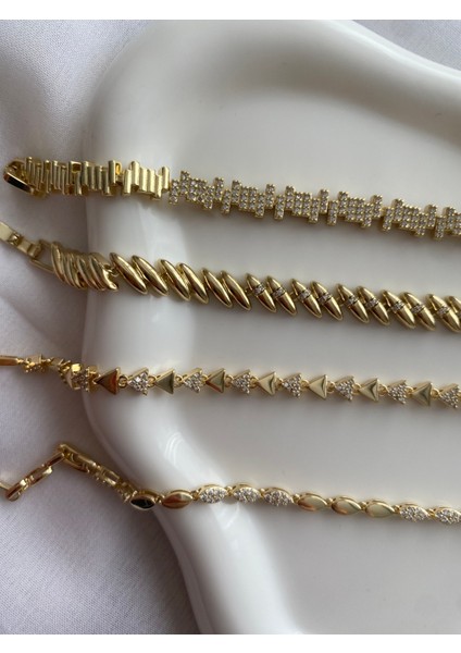 Alpjewel 316 L Xupıng 14 K Kararmaz Çelik Bileklikler Set (Isterseniz Set Ya Da Tek Şekilde Seçilebilir) fiyatları