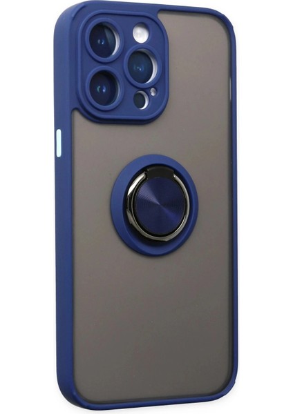 iPhone 14 Pro Kılıf Montreal Yüzüklü Silikon Kapak - Lacivert fiyatları