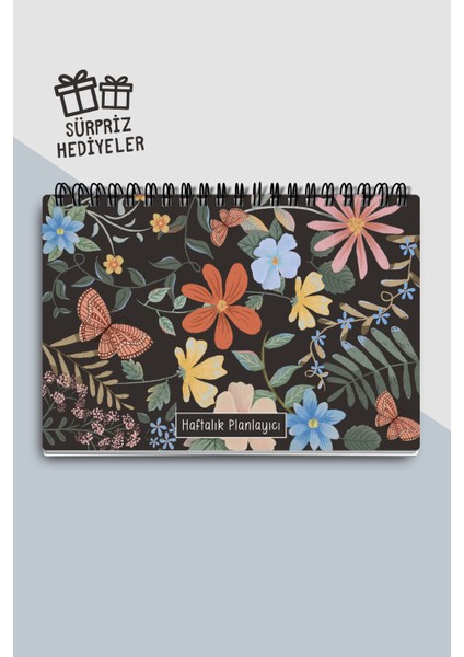 Haftalık Planlayıcı A5 Defter, Esnek Ince Karton Kapaklı, 1 Yıllık Planlayıcı, Kelebekli fırsatları