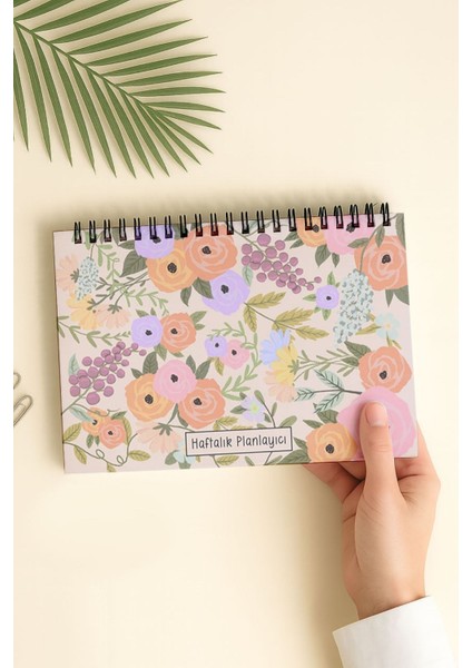 Haftalık Planlayıcı A5 Defter, Esnek Ince Karton Kapaklı, 1 Yıllık Planlayıcı, Pamuk Şeker