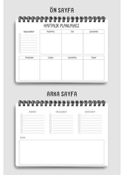 Haftalık Planlayıcı A5 Defter, Esnek Ince Karton Kapaklı, 1 Yıllık Planlayıcı, Pamuk Şeker modelleri