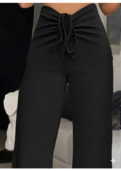 Kadın Yüksek Bel Önden Büzgülü Ispanyol Ithal Krep Pantolon fiyatları