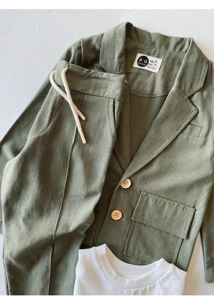 Genç Erkek %100 Keten Kumaş Takım Elbise, 3'lü Takım_RG3361 fiyatları