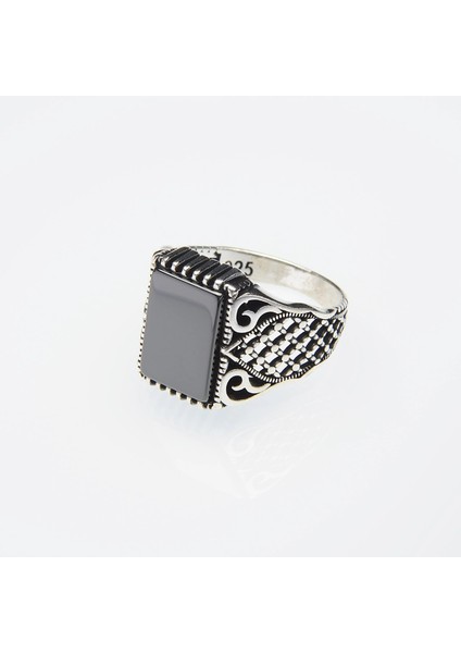 715 Siyah Zirkon Gümüş Yüzük