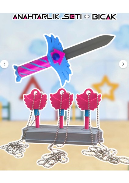 Squid Oyun 3.sezon - Bıçak Figürü - Anahtarlık Seti - Zincirli Tasarım Figürü