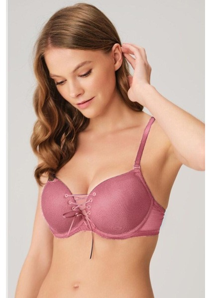 Balenli Destekli Dolgulu Askıları Çıkabilen Yaka Detaylı T-Shirt Sütyeni