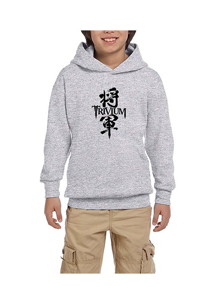 Trivium Shogun Gri Çocuk Kapşonlu Sweatshirt