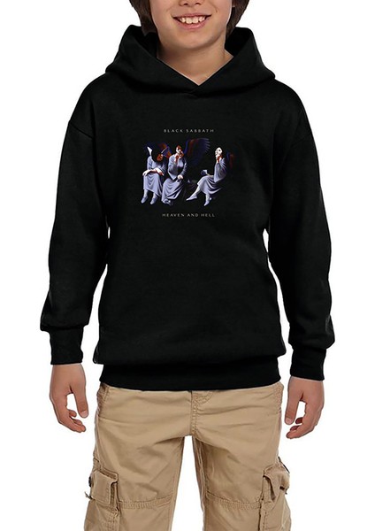 Black Sabbath Heaven And Hell Siyah Çocuk Kapşonlu Sweatshirt