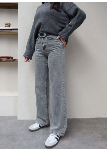 Gri Straight Orj Jean