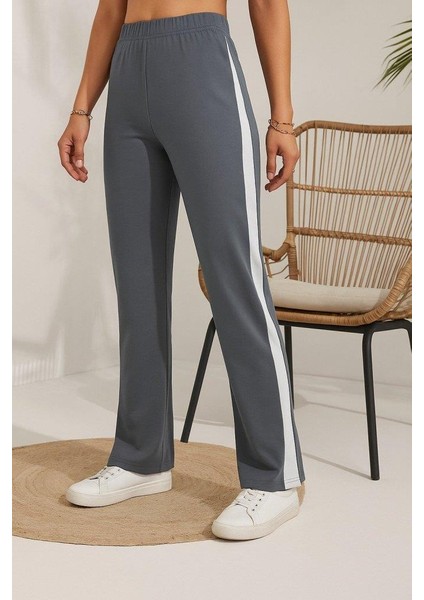 Kadın Yüksek Bel Yan Şerit Detaylı Yırtmaçlı Viskon Iki Iplik Pantolon fiyatları