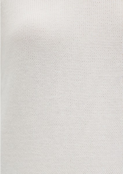 İpek Karışımlı Bisiklet Yaka Ekru Kazak 1710726-70057