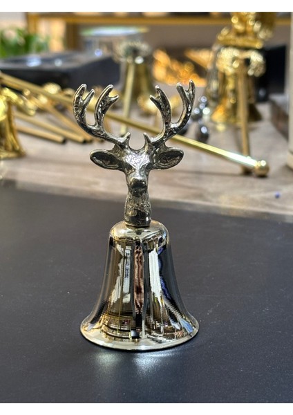 Geyik Kafalı Çan Mum Söndürücü-Gümüş