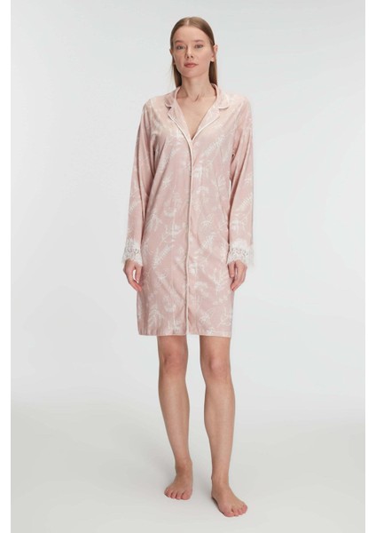 Arias Closet Cotton Modal Uzun Kol Gecelik