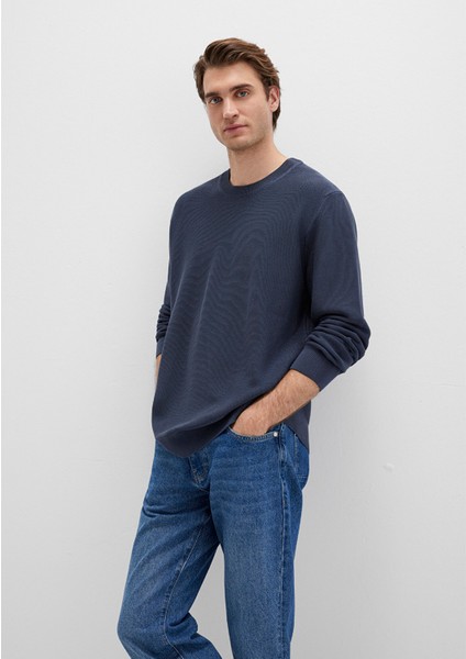 Bisiklet Yaka Lacivert Kazak 0710197-70497