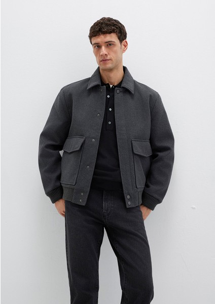 Yün Karışımlı Antrasit Ceket 0110658-80023