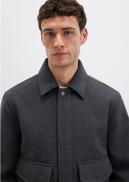 Yün Karışımlı Antrasit Ceket 0110658-80023